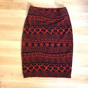 ⚡️3 for 25⚡️ UK2LA Red & Black Geometric Pencil Skirt Medium